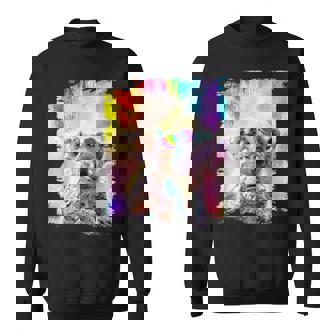 愛のハートのメガネをかけているレインボーコアラ スウェットシャツ - Kawaiitshirt