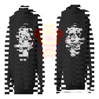 愛らしい天使の豚の漫画とハロー。 スウェットシャツ - Kawaiitshirt