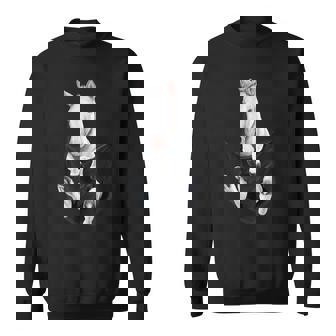 愛らしい白い馬のポケット スウェットシャツ - Kawaiitshirt