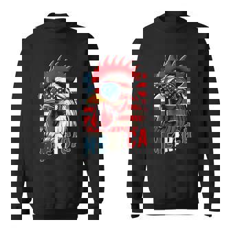 愛国心が強いチキンメリカ アメリカ国旗 鶏好き 7月4日 スウェットシャツ - Kawaiitshirt