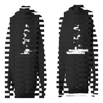 戦艦【大和】軍艦 シルエット 日本 大日本帝国 海軍 帝国海軍 船 面白い ネタ 文字入り おもしろ ウケ狙い スウェットシャツ - Kawaiitshirt