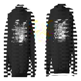 抽象アート ドラム ミュージシャン 音楽バンド 王座 ヌース スウェットシャツ - Kawaiitshirt