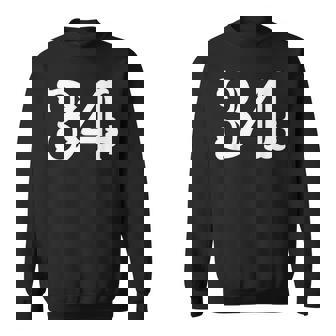 数字 34インチ ホワイト 大 太字 アメリカンウエストスタイル フォント スウェットシャツ - Kawaiitshirt