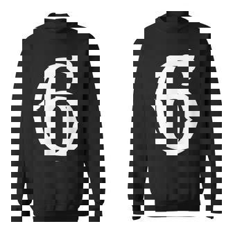 数字 6 インチ 白 大 太字 アメリカ 西部 スタイル フォント スウェットシャツ - Kawaiitshirt