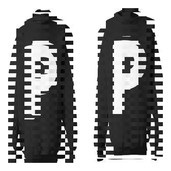 文字p 大文字 アルファベット モノグラム イニシャル スウェットシャツ - Kawaiitshirt