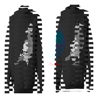 新聞帽子をかぶった鳩 スウェットシャツ - Kawaiitshirt