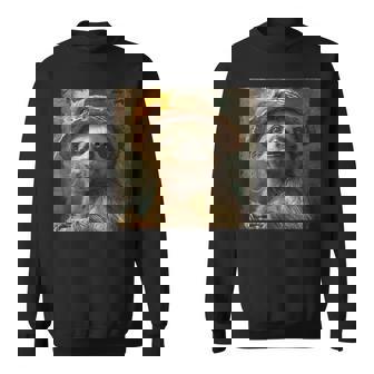 日よけ帽子をかぶったかわいいナマケモノ、面白いナマケモノ スウェットシャツ - Kawaiitshirt