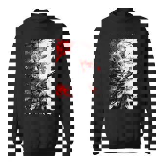 日本のクモユリ 侍 猫 グランジ 浮世絵 アニメアート スウェットシャツ - Kawaiitshirt