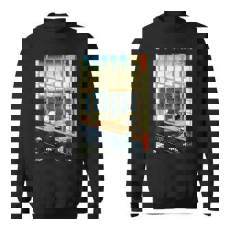 日本のヴィンテージアート 日本美術 浮世絵 日本の 多色刷 木版画 ネコ 猫 富士山 歌川 広重 スウェットシャツ - Kawaiitshirt