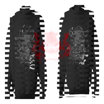 日本の伝統的な鬼の仮面日本の漢字アート スウェットシャツ - Kawaiitshirt