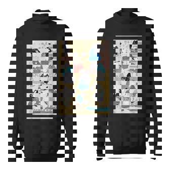 日本の猫 歌川国芳 流行猫の曲鞠 ヴィンテージ浮世絵 芸術の美的 日本の伝統美術 スウェットシャツ - Kawaiitshirt