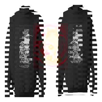 日本の鯉タトゥー猫アート美的ヴィンテージライジングサン スウェットシャツ - Kawaiitshirt