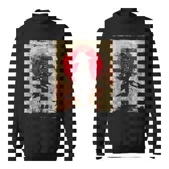 日本アート サムライ ビンテージ ファイター レトロデザイン スウェットシャツ - Kawaiitshirt