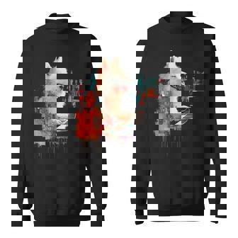 日本スピッツ 犬 モチーフ ペット 幾何学 日本スピッツ スウェットシャツ - Kawaiitshirt