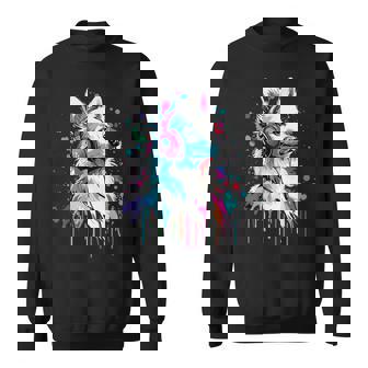 日本スピッツ好き ヘッドフォン装着 おもしろい 日本スピッツ スウェットシャツ - Kawaiitshirt