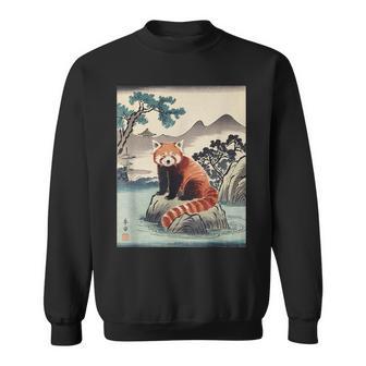 日本美術 レッサーパンダ 京斎 ヴィンテージ 日本 作品 スウェットシャツ - Kawaiitshirt