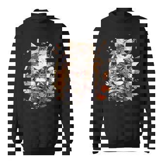 日本美術 猫 忍者 浮世絵 アニメ風 侍猫 スウェットシャツ - Kawaiitshirt