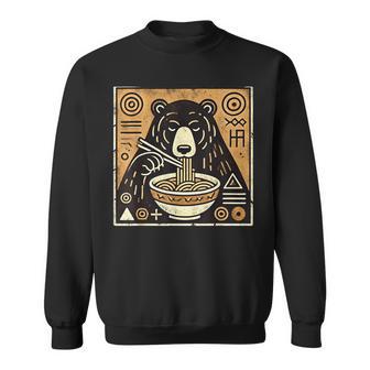 日本美術 野生動物 麺好き かわいい くま ラーメン スウェットシャツ - Kawaiitshirt