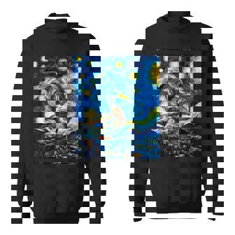 星空の下のアヒル アート グラフィック 誕生日 クリスマス スウェットシャツ - Kawaiitshirt