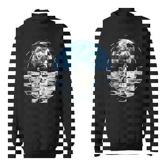 月面着陸 地球 グラフィック スウェットシャツ - Kawaiitshirt