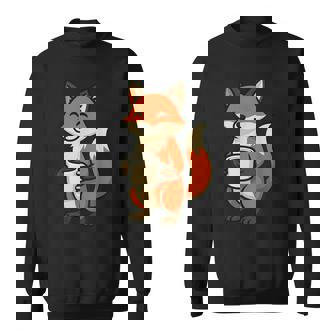 朝のコーヒーを楽しむ居心地の良いキツネ。 スウェットシャツ - Kawaiitshirt