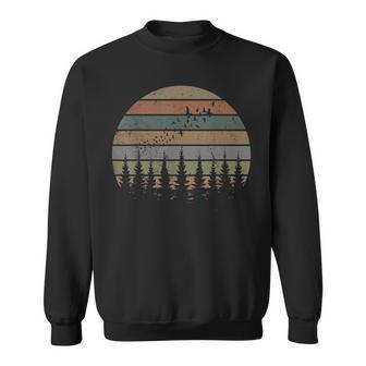木 屋外 自然 鳥 レトロ 森 スウェットシャツ - Kawaiitshirt
