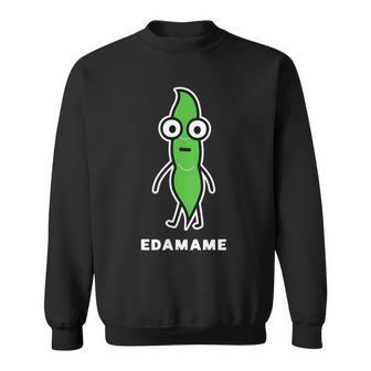 枝豆 えだまめ 顔 イラスト かわいい おもしろ 面白い 簡単 シンプル ゆるい 野菜 スウェットシャツ - Kawaiitshirt