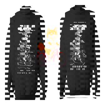 柴犬 いぬ イラスト 柴犬好き 犬好き 自転車 かわいい おもしろ レトロ Ride For Life's Joy スウェットシャツ - Kawaiitshirt