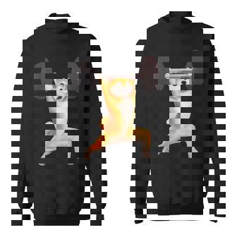 柴犬 イヌ 面白いtシャツ 犬 筋トレ 文字入り メンズ 半袖 服 おもしろグッズ 文字tシャツ ネタ ブラック スウェットシャツ - Kawaiitshirt