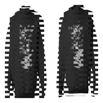 柴犬 ギターを弾く ロックミュージック 犬好き スウェットシャツ - Kawaiitshirt