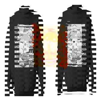 柴犬好きラーメン カワイイ猫柴犬犬ラーメン スウェットシャツ - Kawaiitshirt