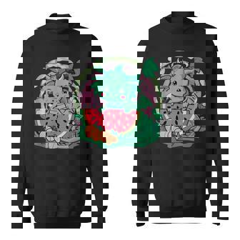 桃とスイカの漫画かわいいドラゴン スウェットシャツ - Kawaiitshirt
