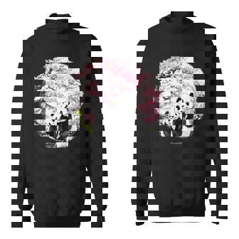 桜 パンダ お花見 親子 春 水墨画 和風 動物 スウェットシャツ - Kawaiitshirt