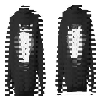 楽しいブラックタイ イベント チーム 新郎 フェイク タキシード スウェットシャツ - Kawaiitshirt