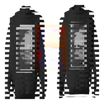 歌川広重 面白いtシャツ 名所江戸百景 絵画 アート メンズ 面白い 服 美術 グッズ 木版画 浮世絵 スウェットシャツ - Kawaiitshirt