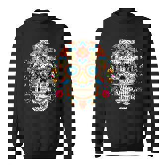 死者の日 シュガースカル 花柄 メキシコの日 カラベラデー スウェットシャツ - Kawaiitshirt