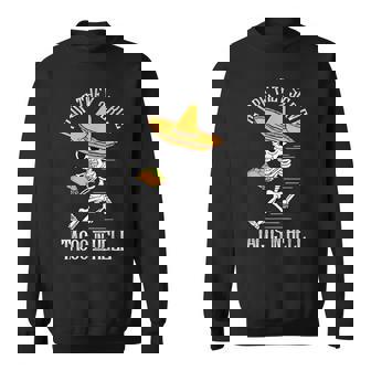 死者の日 メキシコ シュガースカル ファニー タコス スケルトン ハロー スウェットシャツ - Kawaiitshirt