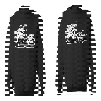 気持ちよく寝ている柴犬たち かわいい黒柴 柴犬イラスト スウェットシャツ - Kawaiitshirt