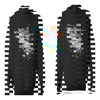 水彩 マグロ 魚 カラフル 海釣り 釣り スウェットシャツ - Kawaiitshirt