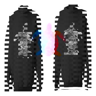 水彩画のようなウミガメのシルエット スウェットシャツ - Kawaiitshirt