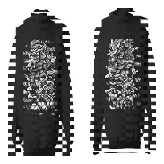 沖縄ジャパン シーサーガーディアンライオンズ 沖縄漢字はんこ スタンプ スウェットシャツ - Kawaiitshirt