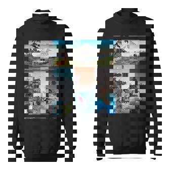 浮世絵 富士山 日本画 版画 名作 アート 絵画 メンズ レディース 面白い 服 美術 おもしろ スウェットシャツ - Kawaiitshirt