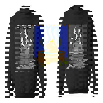 温泉に浸かるかわいいカピバラ スウェットシャツ - Kawaiitshirt