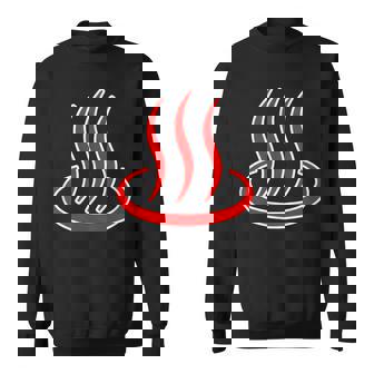 温泉マーク・赤 レッド（アイラブ 温泉／お風呂 大好き）銭湯 記号 お土産 旅行 メッセージ・面白 スウェットシャツ - Kawaiitshirt