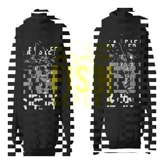 漁師のために睡眠魚を繰り返し面白い引用を食べる スウェットシャツ - Kawaiitshirt