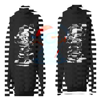 漫画 アイスホッケーパック 雪だるま サンタ帽子付き クリスマス スウェットシャツ - Kawaiitshirt