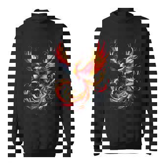 火の鳥 不死鳥 神話上の鳥 立ち上がり 再び生まれる 灰 長袖tシャツ スウェットシャツ - Kawaiitshirt