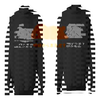 犬 おもしろ 明日から本気出す 可愛い プードル トイプードル かわいい イヌ スウェットシャツ - Kawaiitshirt