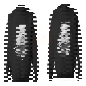 犬好きの方へのギフト サモエド ポケットに入った面白い犬の顔 スウェットシャツ - Kawaiitshirt