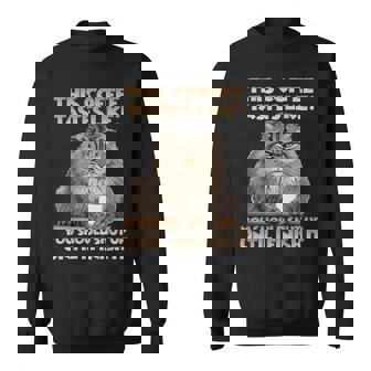 猫 T 朝のイライラとコーヒー愛好家向け T パラス猫 スウェットシャツ - Kawaiitshirt